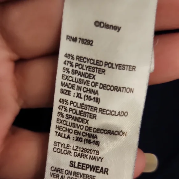 Women's Navy Blue Graphic Pajama Top - Picture 4 of 5